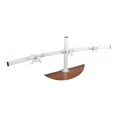 MonMount Curved Triple LCD Monitor Arm Mount, White (LCD-2230R) : Off