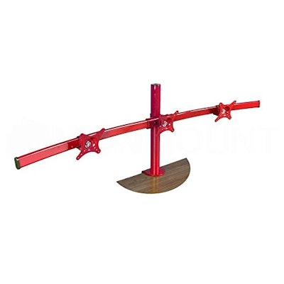 MonMount Curved Triple LCD Monitor Arm Mount, Red (LCD-2230R) : Off