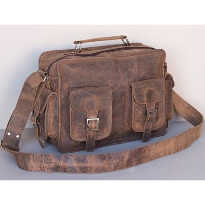 Medium Vintage Leather Flight Bag