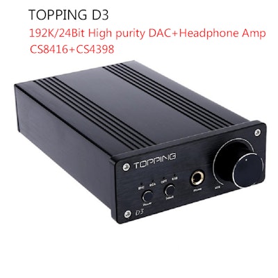 Topping D3 Portable Mini DAC 24Bit/192kHz USB Optical Coaxial BNC CS8416+CS4398 