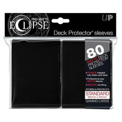 PRO-Matte Eclipse Black Standard Deck Protector sleeves 80ct, Ultra PRO
