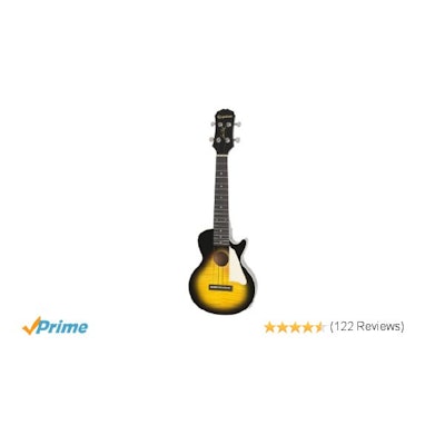 Amazon.com: Epiphone Les Paul Acoustic Electric Ukulele Outfit, Vintage Sunburst