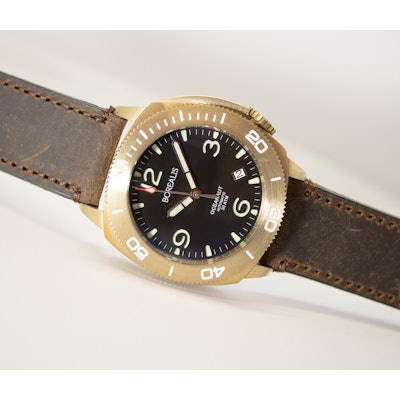 Borealis Oceanaut Aluminum Bronze Black Date 200m NH35 Automatic Diver Watch – B