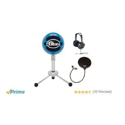 Amazon.com: Blue Microphones Snowball USB Microphone (Electric Blue) with JVC Fu