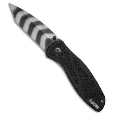 Kershaw Blur | Tanto Assisted Opening Knife - Tiger Stripes