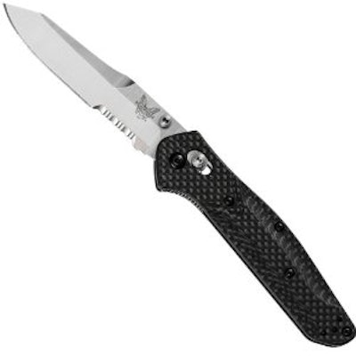 Benchmade Knife 940S-1 Osborne, Axis, Thumb Stud, Serrated Carbon Fiber Handle