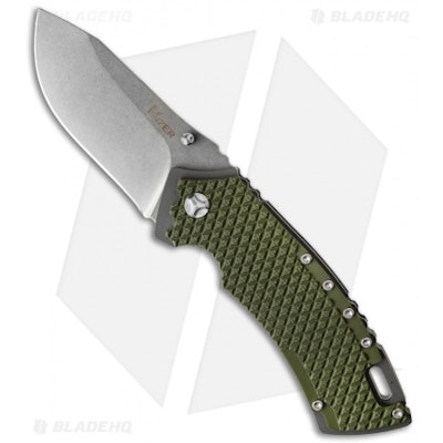 Kizer Folding Knife Green G-10 (3.25" Stonewash) Ki4411F1 - Blade HQ