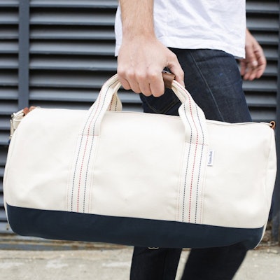 Natural "Work Hard, Play Hard" Duffel | Gifts for Men - Made in the USA | Owen &