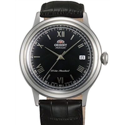 Orient Bambino 2nd-Gen Automatic Dress Watch with Black Dial, Silver Color Hands
