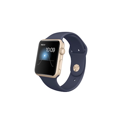 Apple Watch Sport - 42mm Gold Aluminum Case with Midnight Blue Sport Band  - App