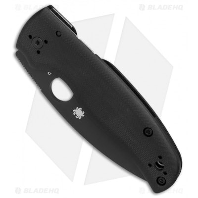Spyderco Shaman Compression Lock Knife Black G-10 (3.6" Black) C229GPBK  - Blade
