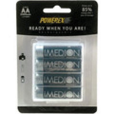 Powerex IMEDION Rechargeable AA NiMH Batteries 4 pack (1.2V, 2400mAh)