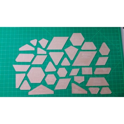 Acrylic Fabric Cutting Templates for The New Hexagon Pieces (32 Piece Set)