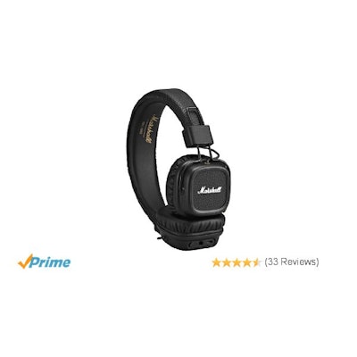 Amazon.com: Marshall Major II Bluetooth On-Ear Headphones, Black (4091378): Elec