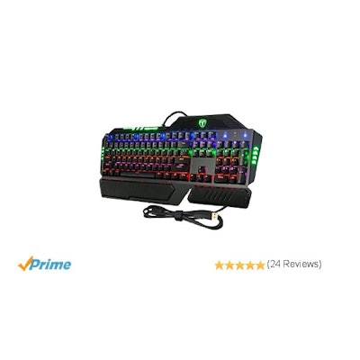 Amazon.com: Pictek 104 Keys Anti-ghosting Backlit Mechanical Gaming Keyboard wit