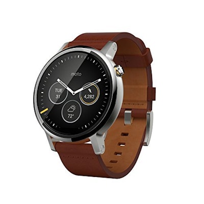 Motorola 360 46 MM Stainless Steel Case with Leather