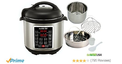 GoWISE USA 8-Quart Programmable 10-in-1 Electric Pressure Cooker/Slo