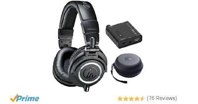 Amazon.com: Audio Technica ATH-M50X Headphones + Slappa Case + Headphone Amplifi