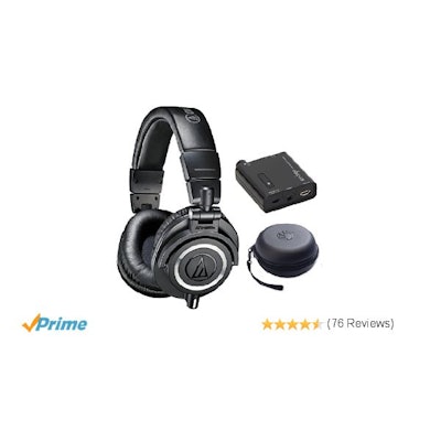 Amazon.com: Audio Technica ATH-M50X Headphones + Slappa Case + Headphone Amplifi