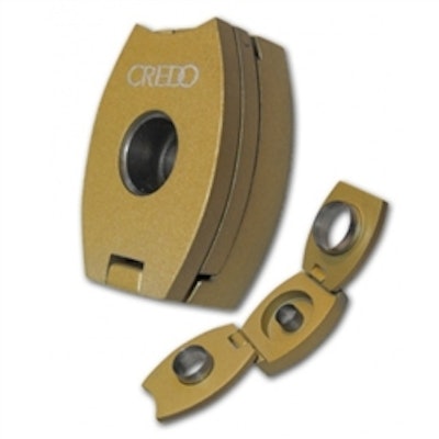Credo 3-in-1 Cigar Punch Cutter Gold Oval | Credo Humidifiers.com