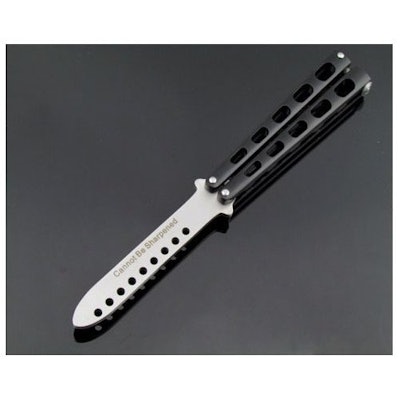 VERANY Butterfly Knife Practice Trainer Knife Tool (Dull Knife) (Black): Amazon.