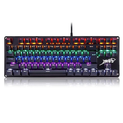  Lingbao 87KEYS Mixed Colour Backlit Mechanical Gaming Keyboard | eBay 