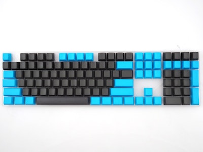 GeekKeys Blue/Black Blank Thick PBT Full Keyset - GeekKeys