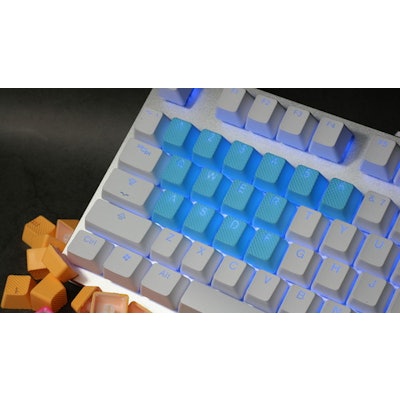 Rubber Gaming Backlit Keycaps-18 keys/8 keys Neon blue 