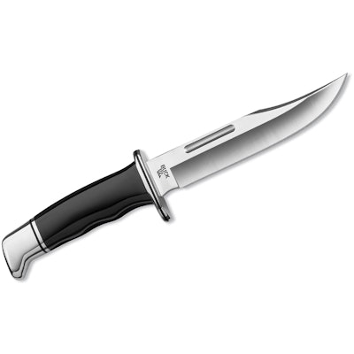 Buck 119 Special Hunting Knife 6" Blade, Black Phenolic Handles  - KnifeCenter -