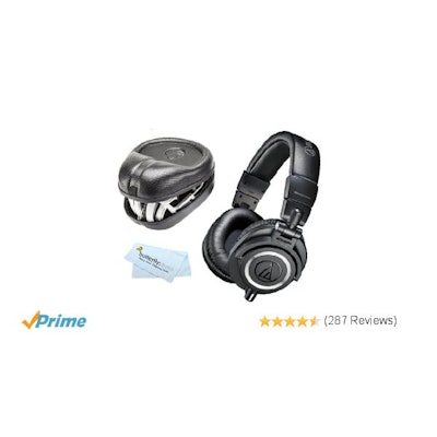 Amazon.com: Audio-Technica ATH-M50x Professional Monitor Headphones + Slappa Ful