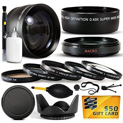 10 Piece Ultimate Lens Package For the Sony Alpha A33 A35 A55 A65 A580 A99 A37 A