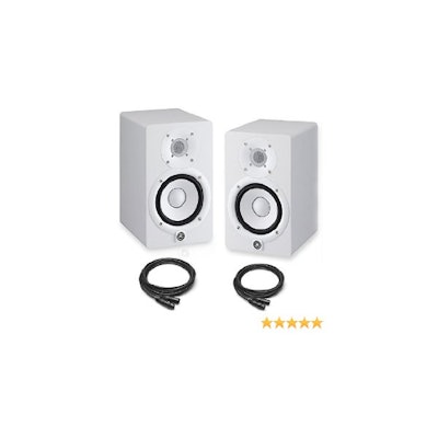 Amazon.com: Yamaha HS7 Powered Studio Monitors Pair White w/ XLR Cables - Bundle