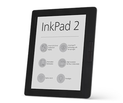 PocketBook InkPad 2 – the premium E Ink e-reader with  8-inch screen and frontli