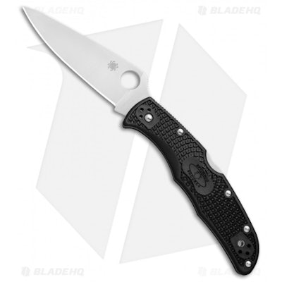 Spyderco Endura 4 Knife Flat Ground Black FRN (3.75" Satin) C10FPBK - Blade HQ