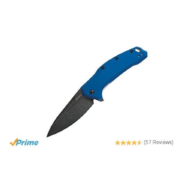 Kershaw Link Blue Aluminum BlackWash Pocket Knife (1776NBBW); 7.6"