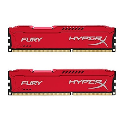 HyperX FURY Series 16GB (2x 8GB) DDR3 1600MHz CL10 DIMM Memory Module Kit - Red:
