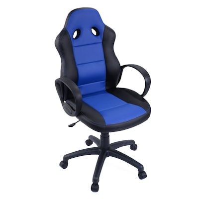 Costway High Back Race Car Style Bucket Seat Office Desk Chair Gaming Chair (Blu