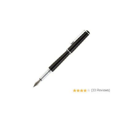 Nemosine Fission Fountain Pen, Fine German Nib, Jet Black (NEM-FIS-