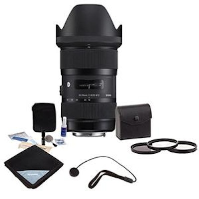 Sigma 18-35mm F/1.8 DC HSM ART Lens for Nikon SLR Cameras w/Accessory Bundle 210