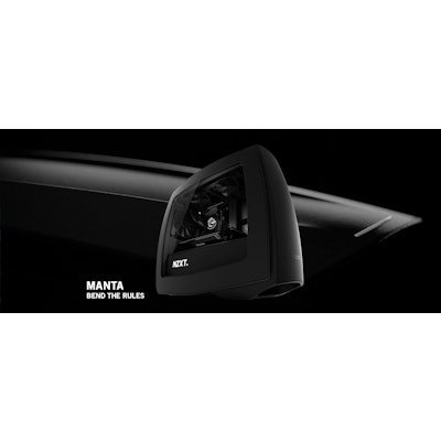 Manta Matte Black + Red PC Gaming Case - Manta Mini ITX PC Case - NZXT