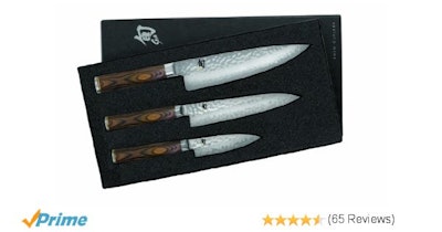 Amazon.com: Shun TDMS0300 Premier Knife Starter Set, 3-Piece: Boxed Knife Sets: 