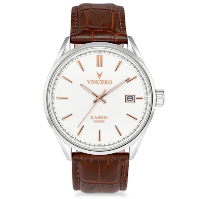 
    Men's Dress Watch - White and Rose Gold – Vincero Collective
  
