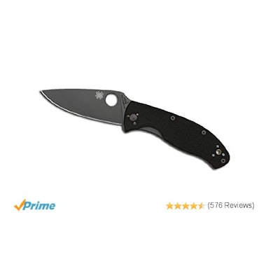 Amazon.com : Spyderco Tenacious Folding Knife, G-10 Black Handle, Plain Edge, Bl