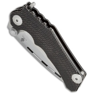 Kizer Willumsen Perock Flipper Knife Black Titanium (3.5" Satin) Ki4485 - Blade 