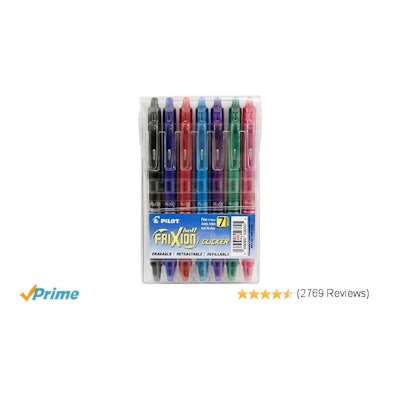 Amazon.com: Pilot FriXion Clicker Retractable Erasable Gel Pens, Fine Point, Ass