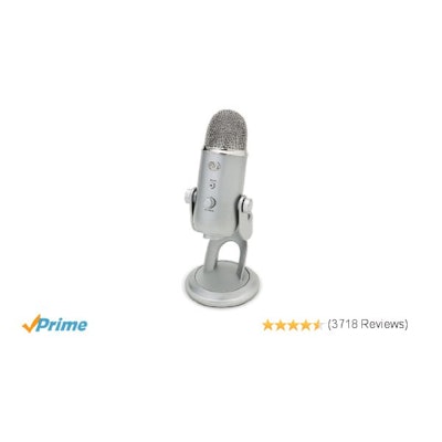 Amazon.com: Blue Microphones Yeti USB Microphone - Silver: Musical Instruments