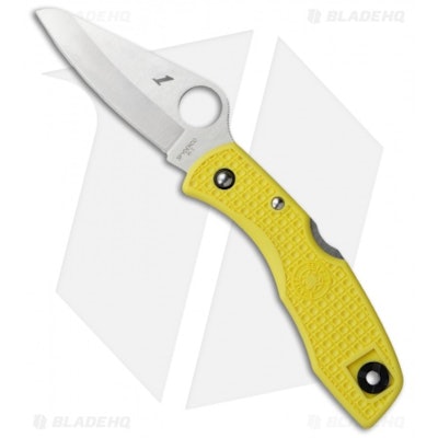 Spyderco Salt I Yellow FRN Folding Knife (Satin Plain) C88PYL - Blade HQ