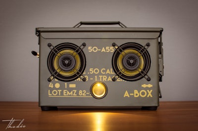 LUXURY MODELThodio A-BOX .50 Cal AMMO CAN BOOMBOX ($858)