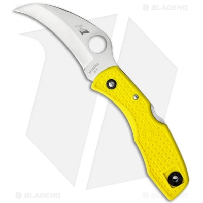 Spyderco Tasman Salt Knife Yellow FRN (2.94" Satin) C106PYL - Blade HQ
