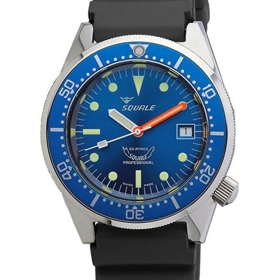 Squale 500 Meter Swiss Made Automatic Dive Watch with Blue Dial  #1521-026-BLR